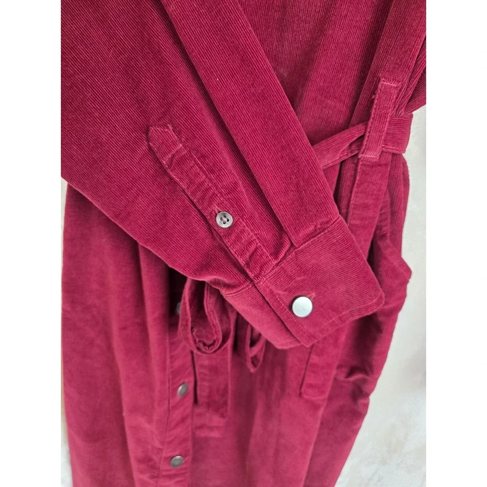 Time and Tru Womens Corduroy Belted Utility Dress Rich Red XXXL‎ 22 NWT